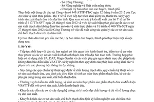 Công văn 3081/UBND-VHXH năm 2013 quản lý sản xuất chế biến thạch dừa Bến Tre