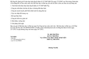 Công văn 4349/BGDĐT-CTHSSV báo cáo tín dụng học sinh  sinh viên