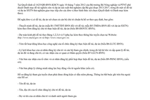 Công văn 3294/BNN-KHCN chuẩn bị hồ sơ xét chọn đề tài dự án bắt đầu từ 2013