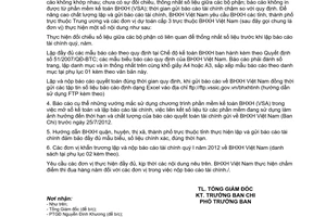 Công văn 2735/BHXH-BC lập nộp báo cáo tài chính quý năm