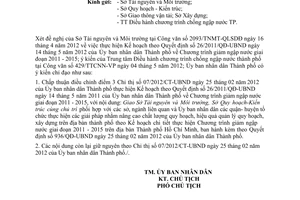 Công văn 3393/UBND-CNN điều chỉnh điểm 3 Chỉ thị 07/2012/CT-UBND