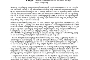 Công văn 2419/BTNMT-TCQLĐĐ đẩy mạnh cấp Giấy chứng nhận cơ bản hoàn thành