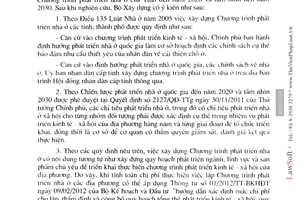 Công văn 47/BXD-QLN hướng dẫn lập Chương trình phát triển nhà ở đến năm 2020