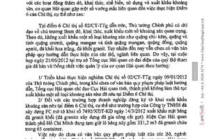 Công văn 3566/TCHQ-GSQL thực hiện Chỉ thị 02/CT-TTg