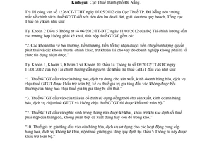 Công văn 2538/TCT-CS thuế giá trị gia tăng đối với thu nhập từ tiền đền bù