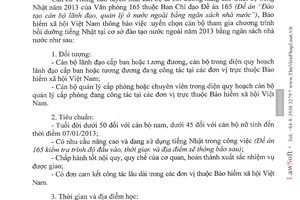 Công văn 2851/BHXH-TCCB tuyển sinh cán bộ bồi dưỡng nâng cao trình độ tiếng Nhật