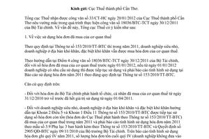 Công văn 2561/TCT-CS hướng dẫn thực hiện Nghị định 51/2010/NĐ-CP