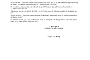 Công văn 857/UBND-VHXH đính chính Quyết định 23/2009/QĐ-UBND