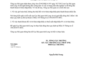 Công văn 3772/TCHQ-TXNK thanh khoản hoàn thuế