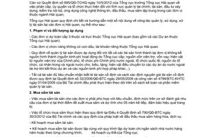 Công văn 3796/TCHQ-TVQT hướng dẫn công tác quản lý sử dụng tài sản tại đơn vị