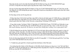 Công văn 5401/SXD-QLN&CS thủ tục hợp pháp hóa chuyển quyền thuê nhà ở