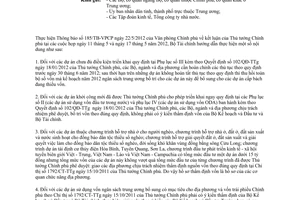 Công văn 10009/BTC-ĐT thực hiện Thông báo 185/TB-VPCP do Bộ Tài chính ban hành