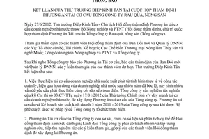 Thông báo 3218/TB-BNN-ĐMDN kết luận của Thứ trưởng Diệp Kỉnh Tần