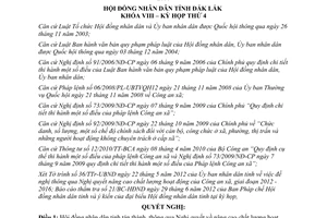 Nghị quyết 65/2012/NQ-HĐND nâng cao chất lượng hoạt động của Công an xã Đắk Lắk