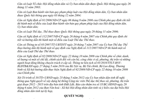 Nghị quyết 61/2012/NQ-HĐND xây dựng hệ thống Cộng tác viên thể dục thể thao