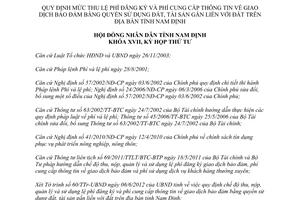 Nghị quyết 04/2012/NQ-HĐND phí đăng ký giao dịch bảo đảm bằng quyền sử dụng đất Nam Định