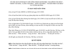 Quyết định 32/2012/QĐ-UBND Quy chế công nhận Danh hiệu Gia đình văn hóa