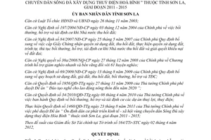 Quyết định 11/2012/QĐ-UBND bồi thường tái định cư ổn định kinh tế xã hội Sơn La