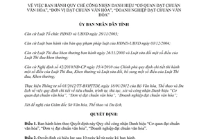 Quyết định 33/2012/QĐ-UBND Quy chế công nhận Danh hiệu Cơ quan đạt chuẩn văn hóa