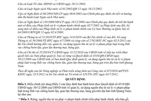 Quyết định 2236/QĐ-UBND 2012 nguồn thu từ xử lý buôn lậu gian lận thương mại