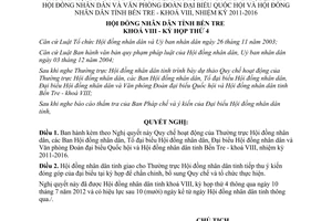 Nghị quyết 15/2012/NQ-HĐND quy chế hoạt động Thường trực Hội đồng nhân dân