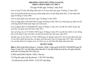 Nghị quyết 02/2012/NQ-HĐND điều chỉnh dự toán thu chi ngân sách An Giang 2012