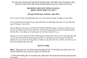 Nghị quyết 13/2012/NQ-HĐND chế độ dinh dưỡng đặc thù vận động huấn luyện viên thể thao An Giang