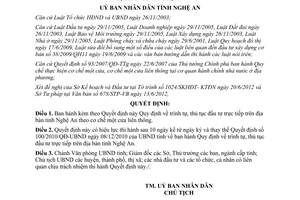 Quyết định 44/2012/QĐ-UBND Quy định trình tự thủ tục đầu tư trực tiếp