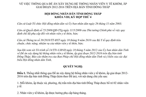 Nghị quyết 82/2012/NQ-HĐND thông qua Đề án xây dựng hệ thống nhân viên y tế