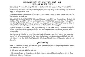 Nghị quyết 09/2012/NQ-HĐND quy định mức thu quản lý sử dụng phí sử dụng Cảng cá