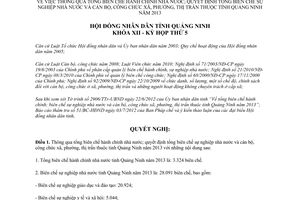 Nghị quyết 63/2012/NQ-HĐND biên chế hành chính nhà nước cán bộ công chức Quảng Ninh