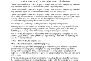 Thông tư 27/2012/TT-BGDĐT sửa đổi Quy định bồi dưỡng nghiệp vụ sư phạm kèm theo