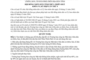 Nghị quyết 07/2012/NQ-HĐND chế độ phụ cấp cho Trưởng ban công tác Mặt trận