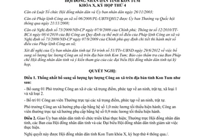 Nghị quyết 21/2012/NQ-HĐND bổ sung số lượng lực lượng Công an xã tỉnh Kon Tum