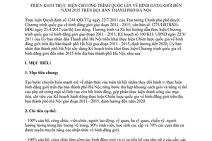 Kế hoạch 96/KH-UBND năm 2012 Chương trình quốc gia bình đẳng giới đến 2015 Hà Nội