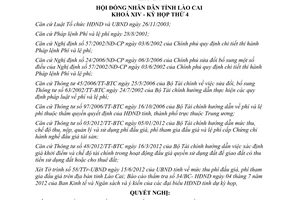Nghị quyết 10/2012/NQ-HĐND mức thu phí đấu giá phí tham gia đấu giá tỉnh Lào Cai