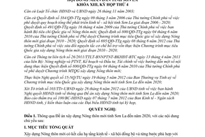 Nghị quyết 29/NQ-HĐND 2012 Đề án xây dựng Nông thôn mới Sơn La