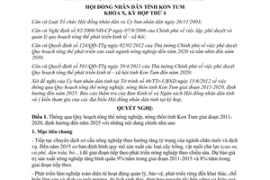 Nghị quyết 13/2012/NQ-HĐND thông qua Quy hoạch tổng thể nông nghiệp nông thôn