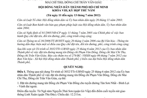 Nghị quyết 13/2012/NQ-HĐND về đặt tên đường mang tên Đồng chí Phạm Văn Đồng, Đồn
