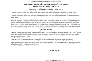 Nghị quyết 09/2012/NQ-HĐND về chính sách hỗ trợ hộ nghèo và cận nghèo trên địa b