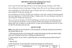 Nghị quyết 08/2012/NQ-HĐND quy định mức thu phí bảo vệ môi trường