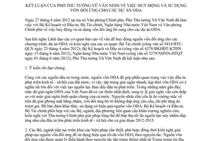 Thông báo 250/TB-VPCP kết luận của Phó Thủ tướng Vũ Văn Ninh