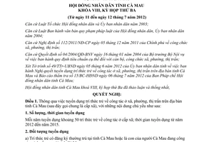 Nghị quyết 02/2012/NQ-HĐND tuyển dụng trí thức trẻ về công tác ở xã, phường