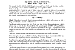 Nghị quyết 14/2012/NQ-HĐND giải pháp phát triển kinh tế xã hội Sơn La