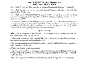 Nghị quyết 32/2012/NQ-HĐND giải pháp thực hiện nhiệm vụ kinh tế xã hội Đồng Nai
