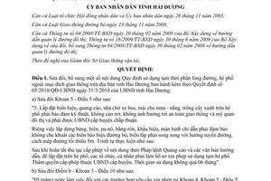 Quyết định 12/2012/QĐ-UBND điều chỉnh Quyết định 05/2010/QĐ-UBND do Ủy ban nhân