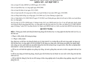 Nghị quyết 04/2012/NQ-HĐND thông qua chính sách khuyến khích ứng dụng tiến bộ