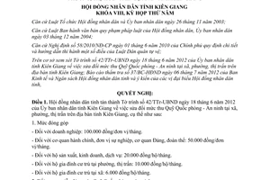 Nghị quyết 68/2012/NQ-HĐND sửa đổi mức thu Quỹ Quốc phòng An ninh tại xã phường