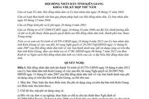 Nghị quyết 69/2012/NQ-HĐND danh mục phí sử dụng cảng cá