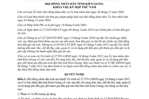 Nghị quyết 60/2012/NQ-HĐND sửa đổi mức thu chế độ thu nộp quản lý sử dụng phí